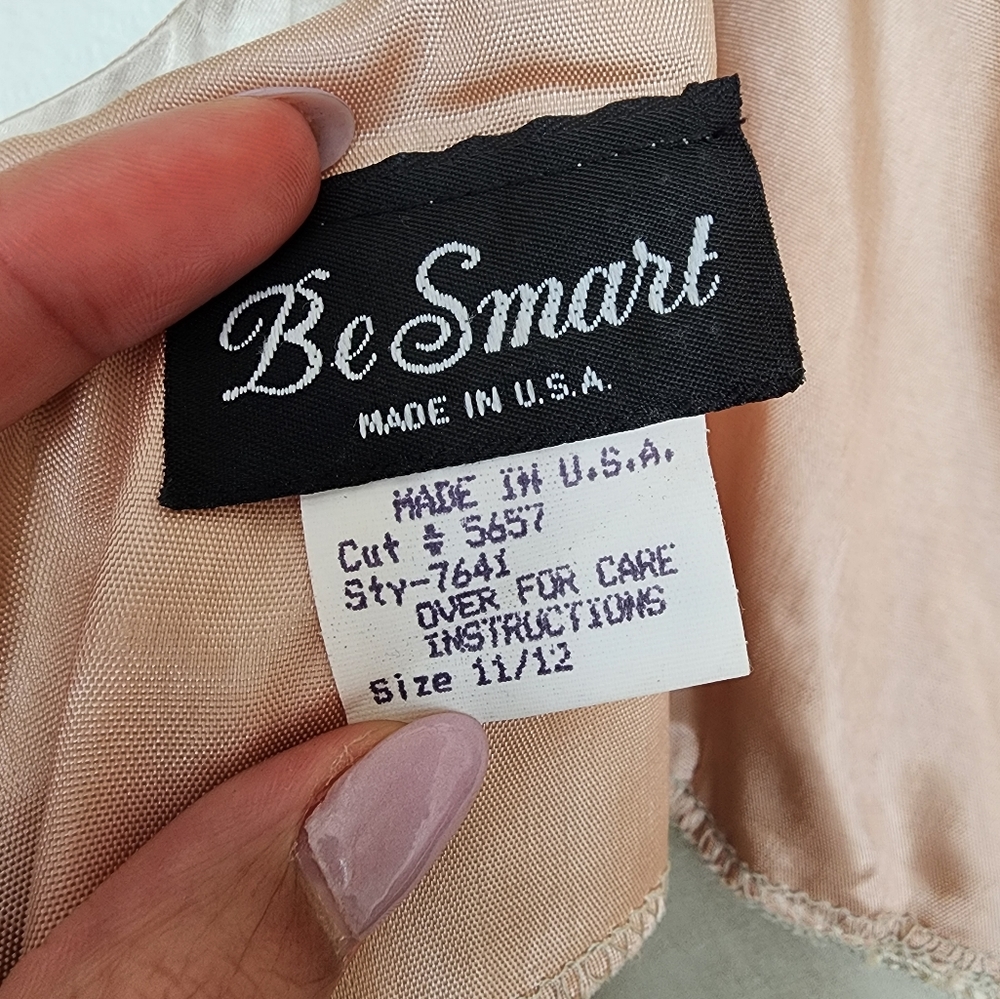 Vintage Be Smart Velvet Jaquard Floral Satin Gown In Champagne Women's M - Picture 6 of 16